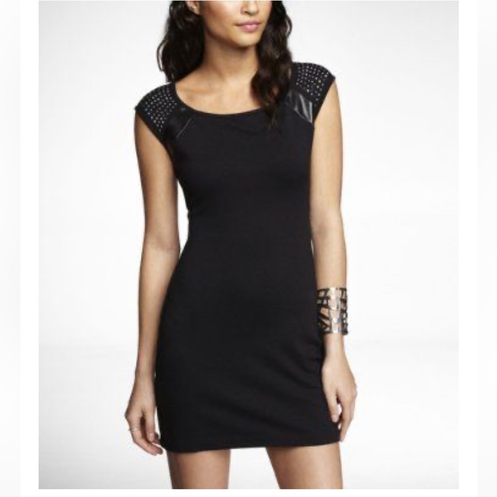 Black‎ Express Mini Dress, Diamond Sleeve- size Xs